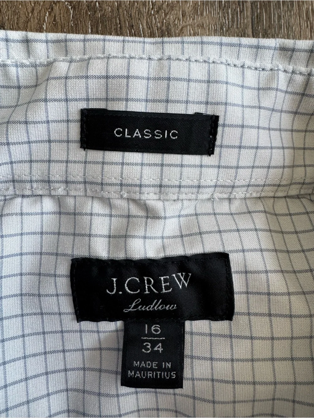 J. Crew Men's Long Sleeve Check Dress Shirt Ludlow- Light Gray and Blue